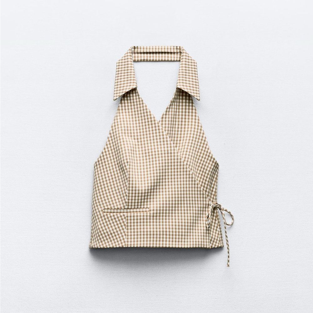 Gingham Halter Top